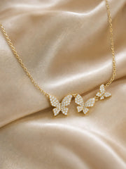 Flutter Trio Butterfly Necklace